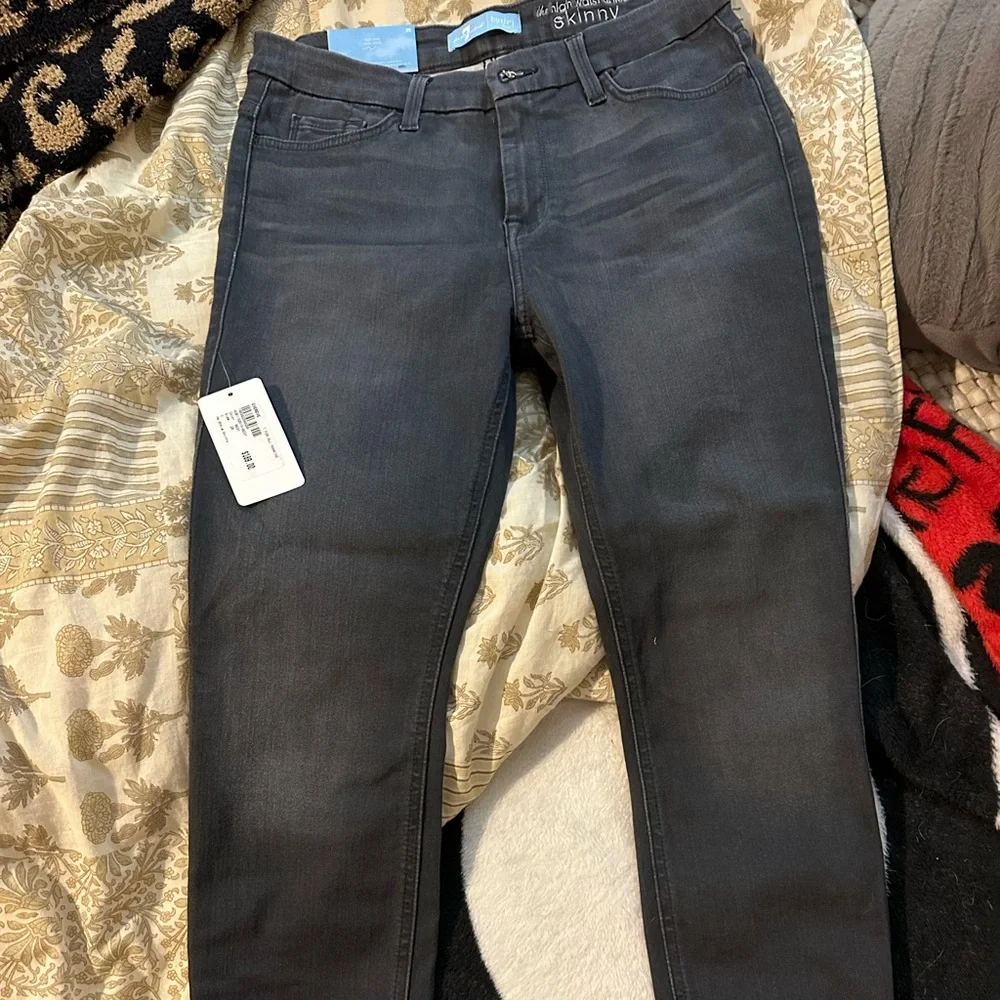 NWT 7 For Mankind high waisted super skinny jeans - Picture 1 of 4